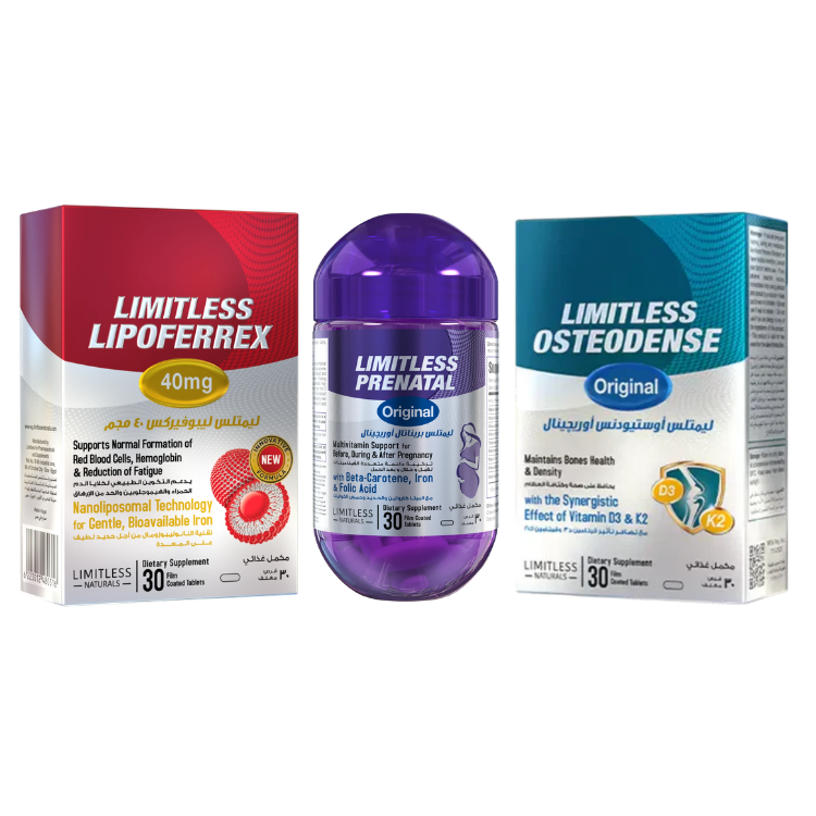 Limitless Lipoferrex & Osteodense & Prenatal Original Bundle ( 3 Packs )
