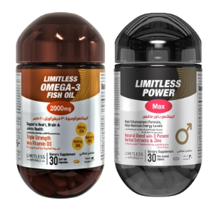 مجموعة زيت السمك أوميغا 3 من ليملس وقوة ماكس من ليملس (2 عبوة)