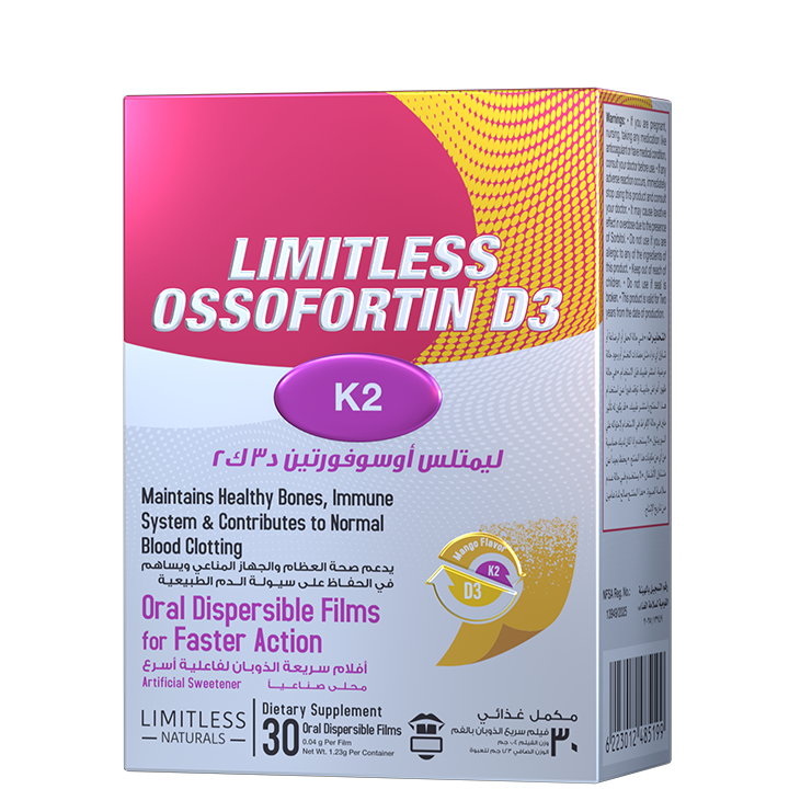 Limitless Ossofortin D3 + K2 30 ODF